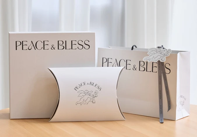 PEACE & BLESS 패키지(쇼핑백·필로우박스)